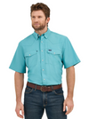Wrangler Mens Performance Short Sleeve Shirt - Turquoise - 112359445