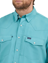 Wrangler Mens Performance Short Sleeve Shirt - Turquoise - 112359445
