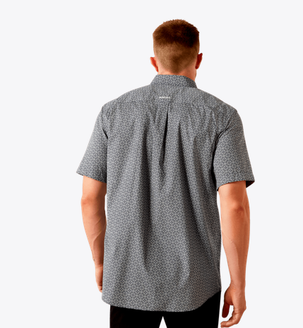 Ariat Mens Wrinkle Free Navy Octavius Classic Fit Shirt-10054811