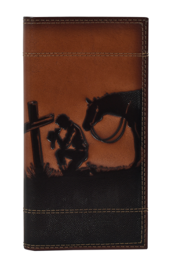 Justin Wallet Genuine Leather Praying Cowboy Rodeo Wallet-24152767W6