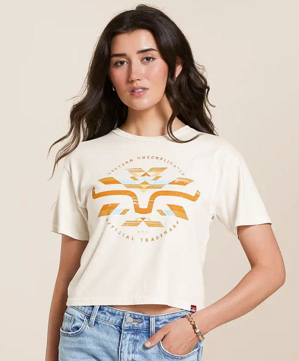 Kimes Ranch Ladies Abiquiu Tan Cropped Shirt