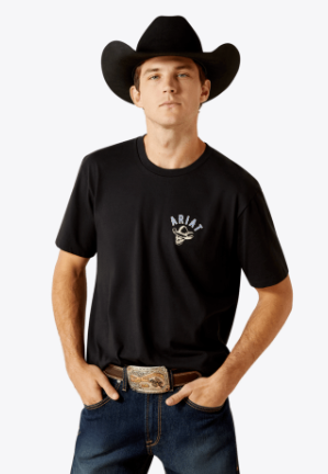 Ariat Mens Black Stitched Skull TShirt-10062423