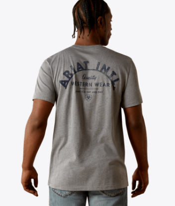 Ariat Mens Grey Iron Ranch Arch TShirt-10062413