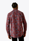 Ariat Mens Dark Red Tyrone Fitted Shirt-10062181