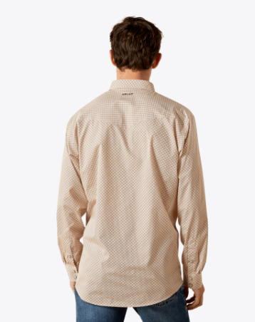 Ariat Mens Off White Wrinkle Free Eddie Classic Fit Shirt-10062353