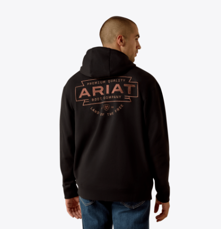 Ariat Mens Southwest Simple Black Hoodie-10073713