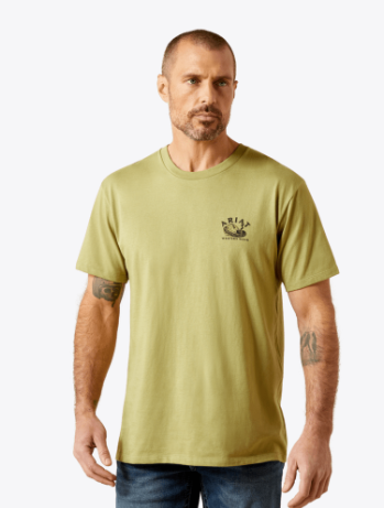 Ariat Mens Tent Green Rattler Warning TShirt-10065894