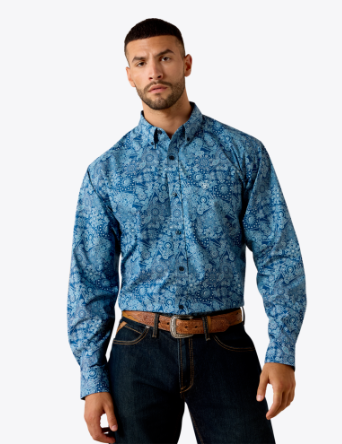 Ariat Mens Poseidon Paisley Print Jorge Twill Classic Fit Shirt-10071037