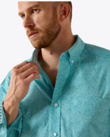 Ariat Mens LarkSpur Paisley Print Wrinkle Free Cormac Fitted Shirt-10071743