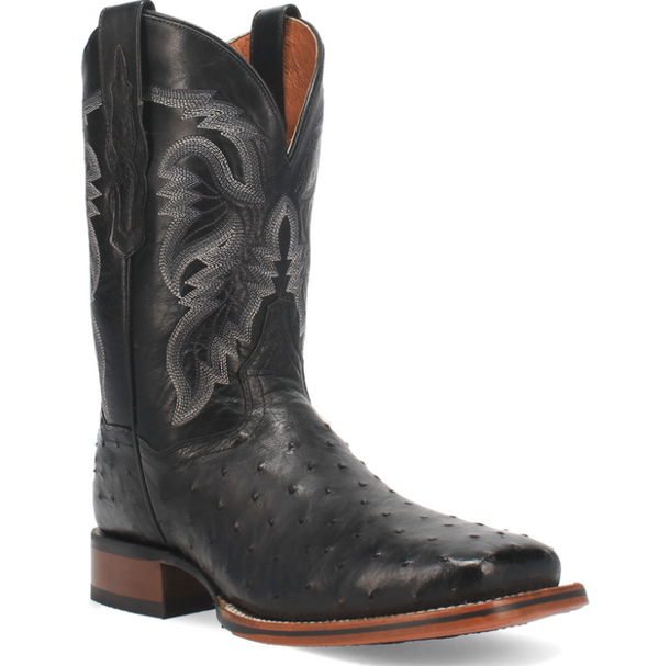Dan Post Mens Black Alamosa Full Quill Ostrich Boot-DP4873