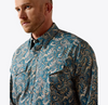 Ariat Men's Cedric Classic Fit Snap Shirt Blue Multi Paisley Print 10079534
