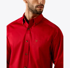 Ariat Men's Solid Twill Classic Fit Shirt Scarlet Sage 10079475