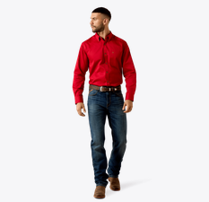 Ariat Men's Solid Twill Classic Fit Shirt Scarlet Sage 10079475