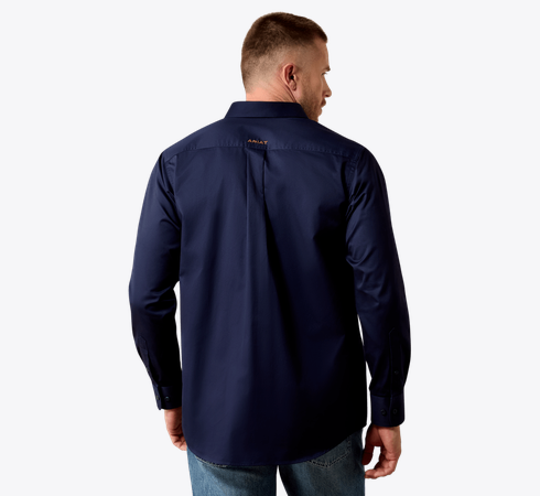 Ariat Men's Solid Twill Classic Fit Shirt Navy 10079252