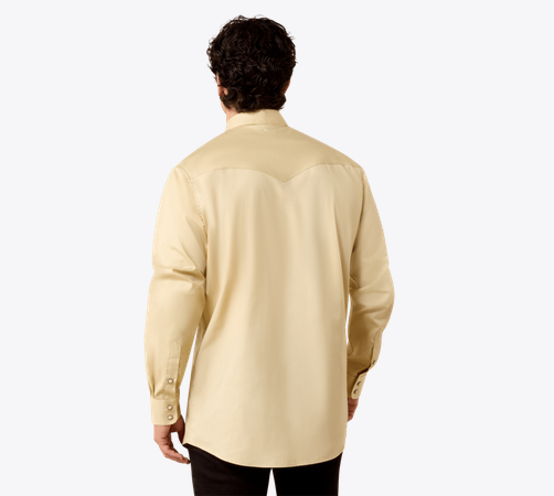 Ariat Men's Solid Twill Fitted Shirt Off White 10079262
