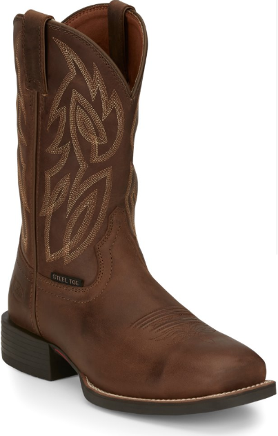 Justin Mens Steel Toe Canter Dusky Brown Work Boot-SE4510