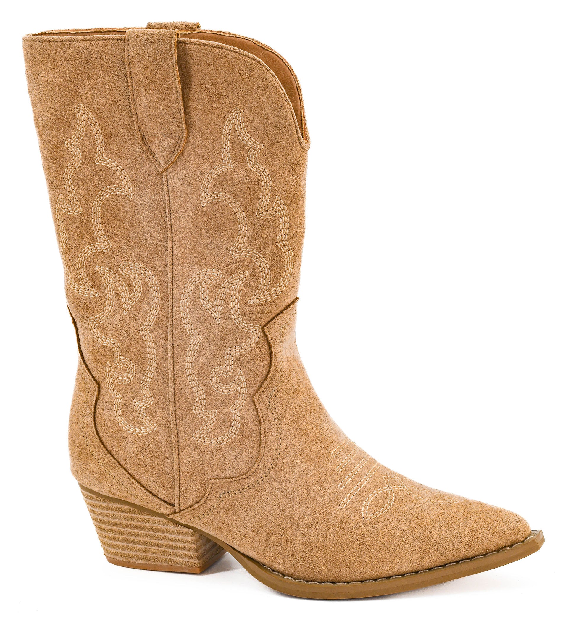 Corkys Footwear Ladies Camel Faux Suede Boots-80-0308-CAFS-A