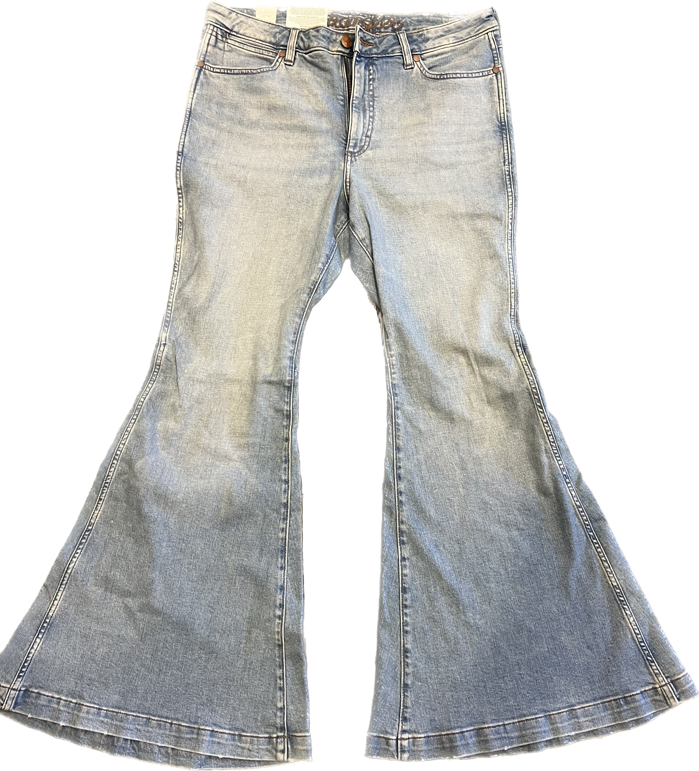 Ladies Wrangler Flare Light Wash Jeans-1011MPFKI