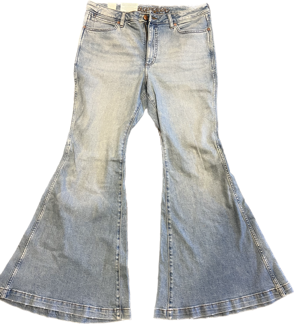 Ladies Wrangler Flare Light Wash Jeans-1011MPFKI