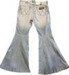 Ladies Wrangler Flare Light Wash Jeans-1011MPFKI