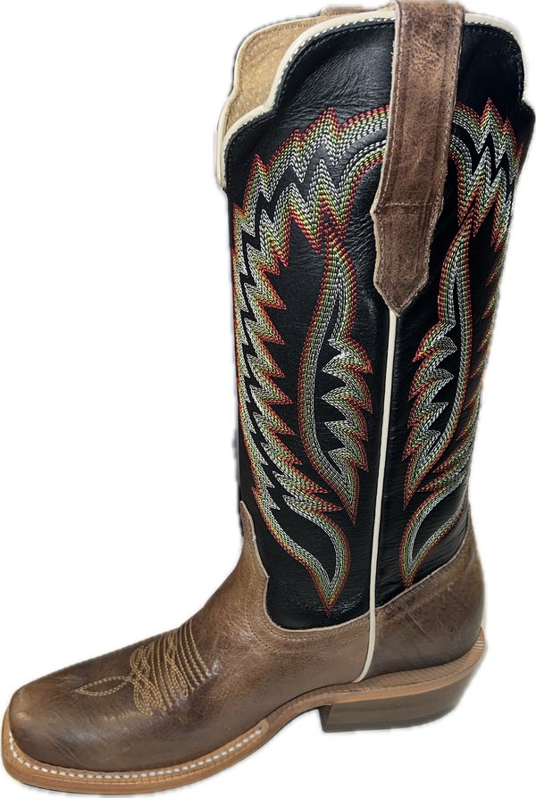 R Watson Ladies Black Coffee Sand Dune Cowhide Boots-WRL0005-1