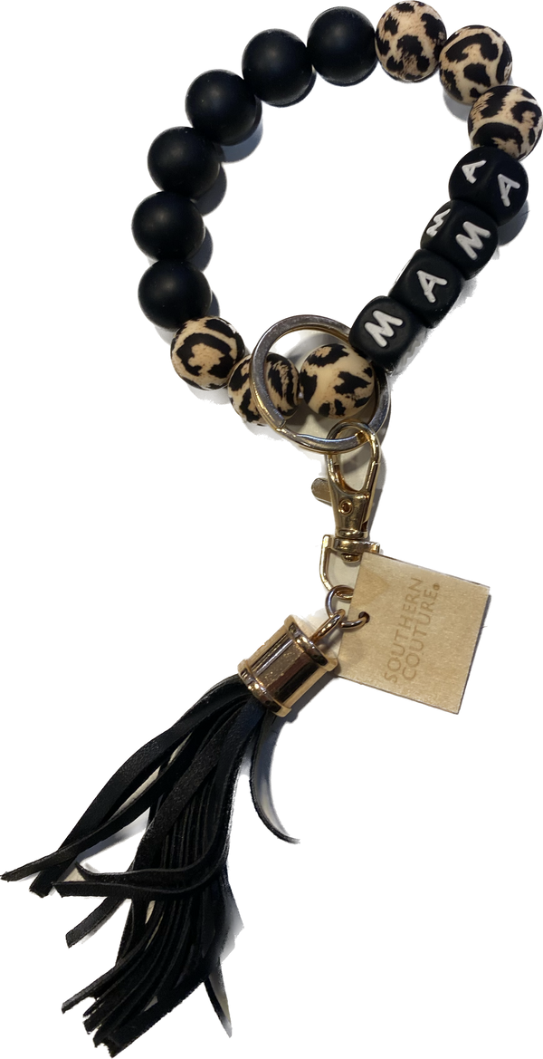 Couture Tee Company Silicone Beaded Bracelet Key Chain - MAMA - SCASB24