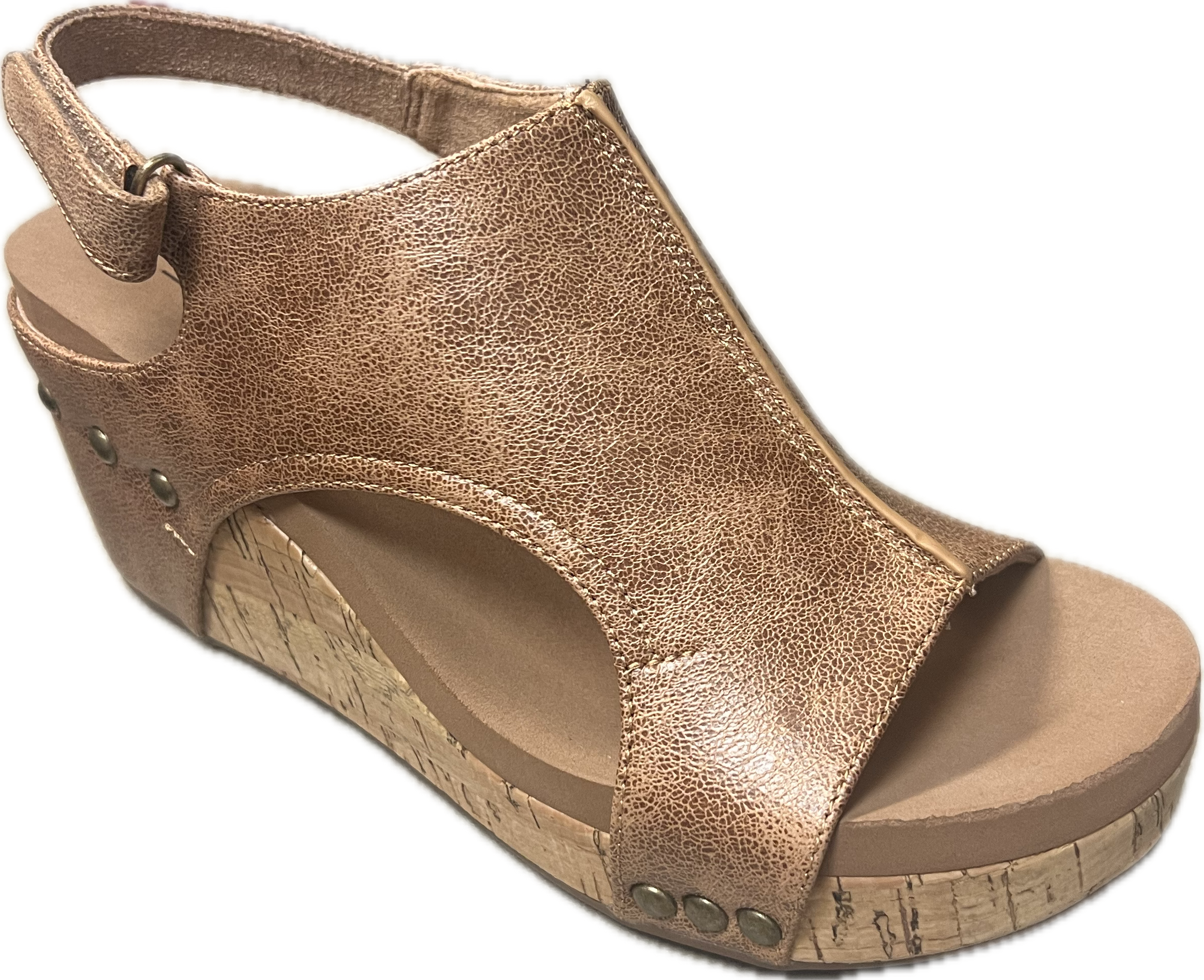Corkys Ladies Cognac Distressed Wedge-30-5316-CGDS-Q
