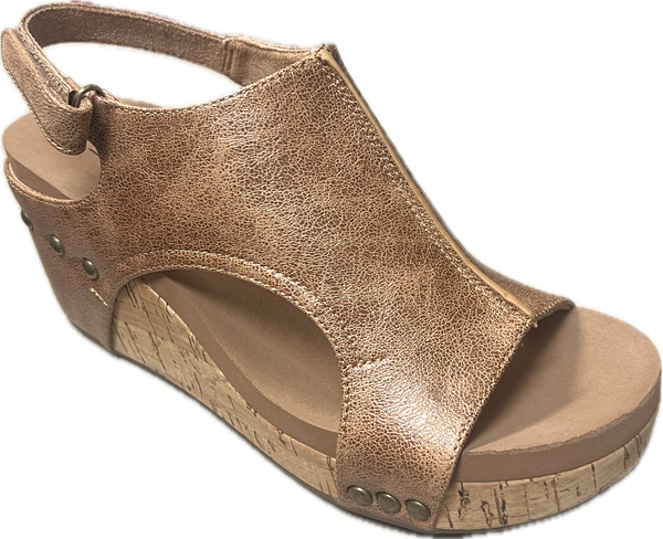Corkys Ladies Cognac Distressed Wedge-30-5316-CGDS-Q