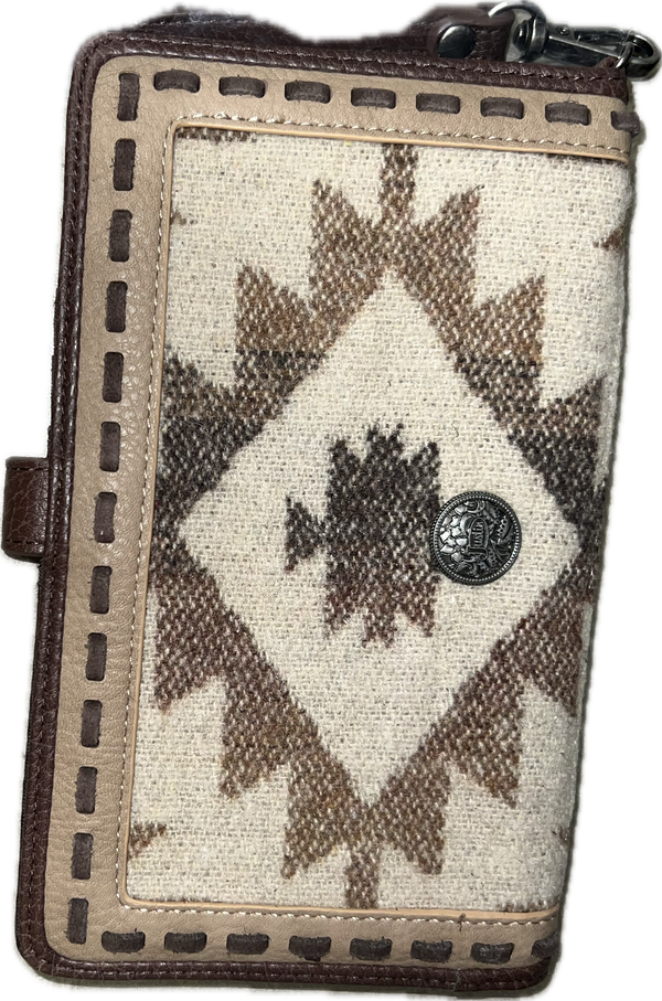 Justin Brands Large Tan Wallet Aztec Blanket-24184516W