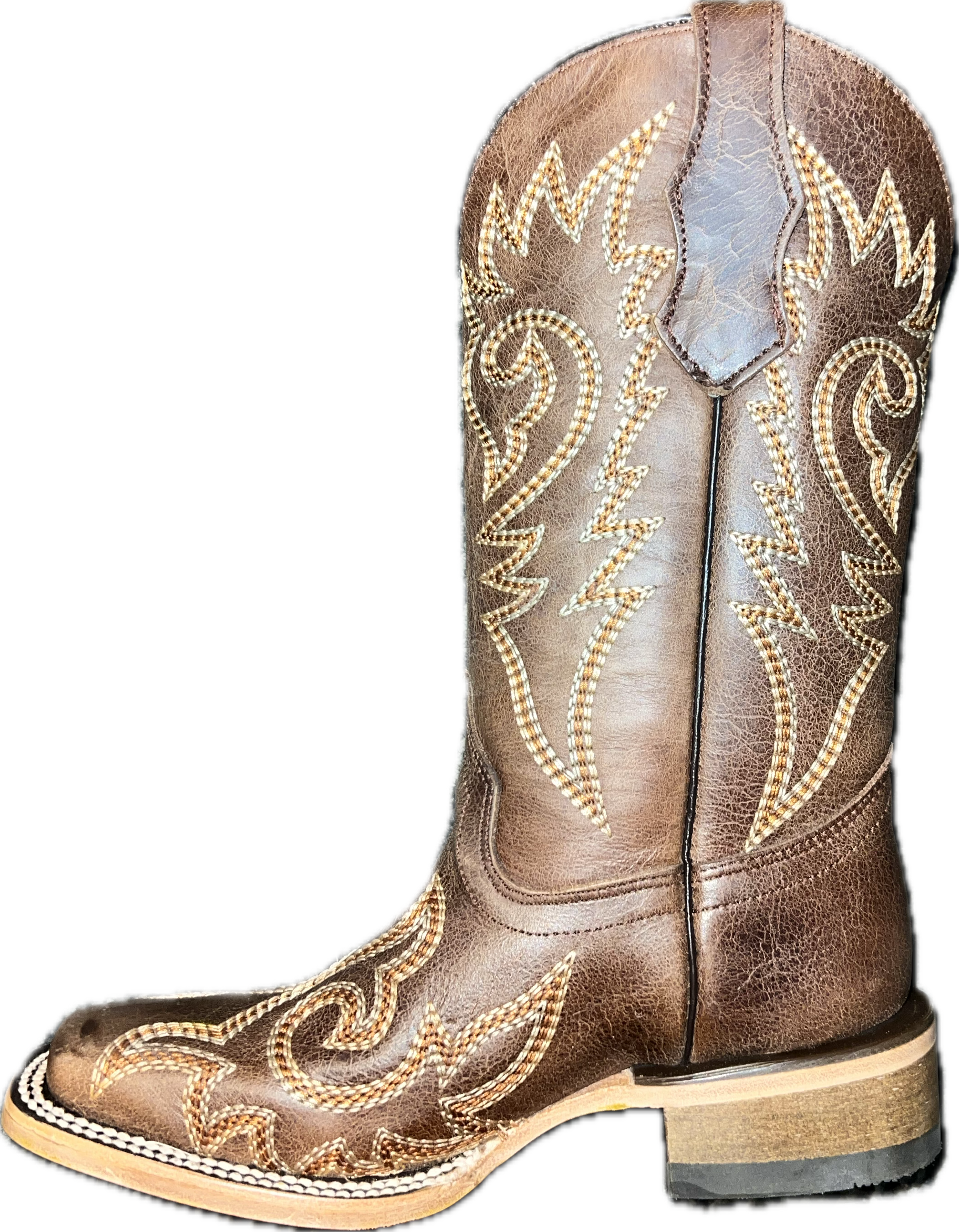 Corral Kids Square Toe Embroidered Boot-T0238