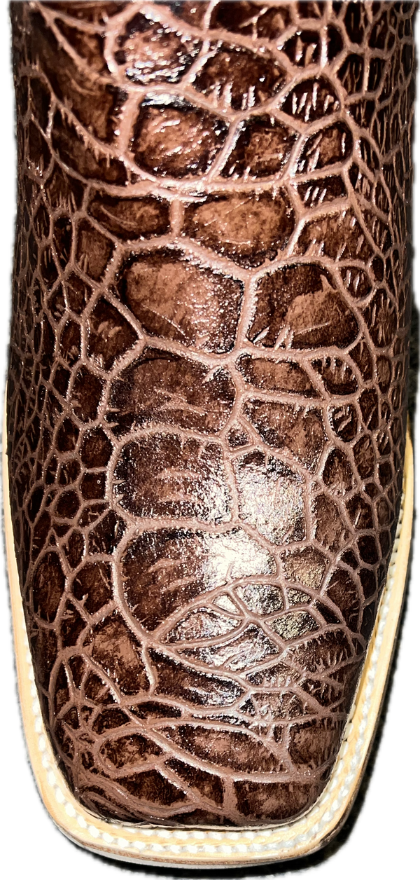 Cowtown Mens Square Toe Sea Turtle Print Boot-Q6044