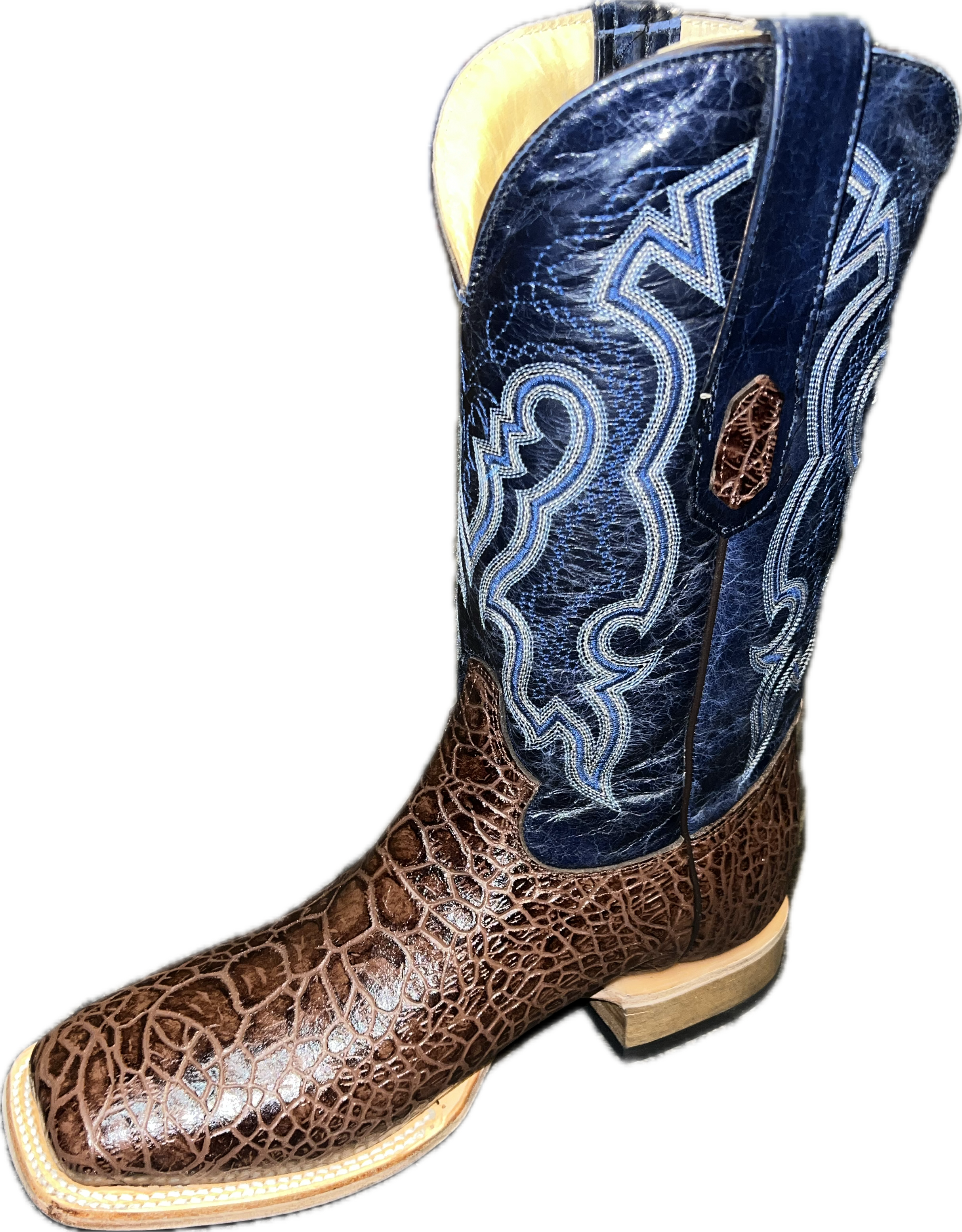 Cowtown Mens Square Toe Sea Turtle Print Boot-Q6044