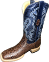 Cowtown Mens Square Toe Sea Turtle Print Boot-Q6044