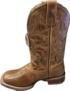 Cowboy Approved Ladies Emberlynn Tan Square Toe Boots-2032