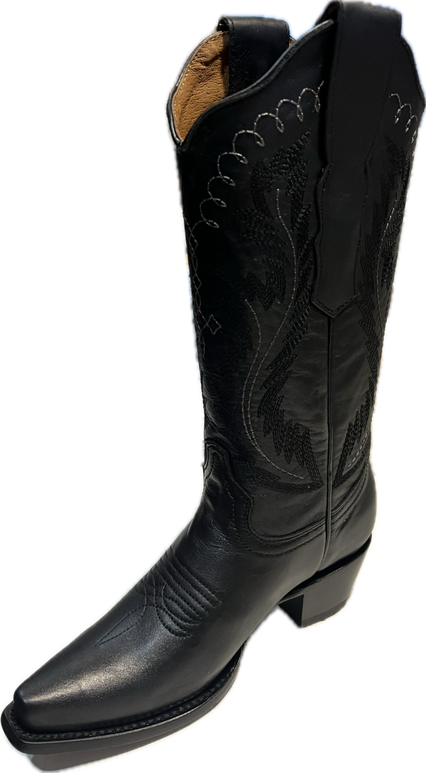 Corral Ladies Black With Silver Stitching Boots-L6339