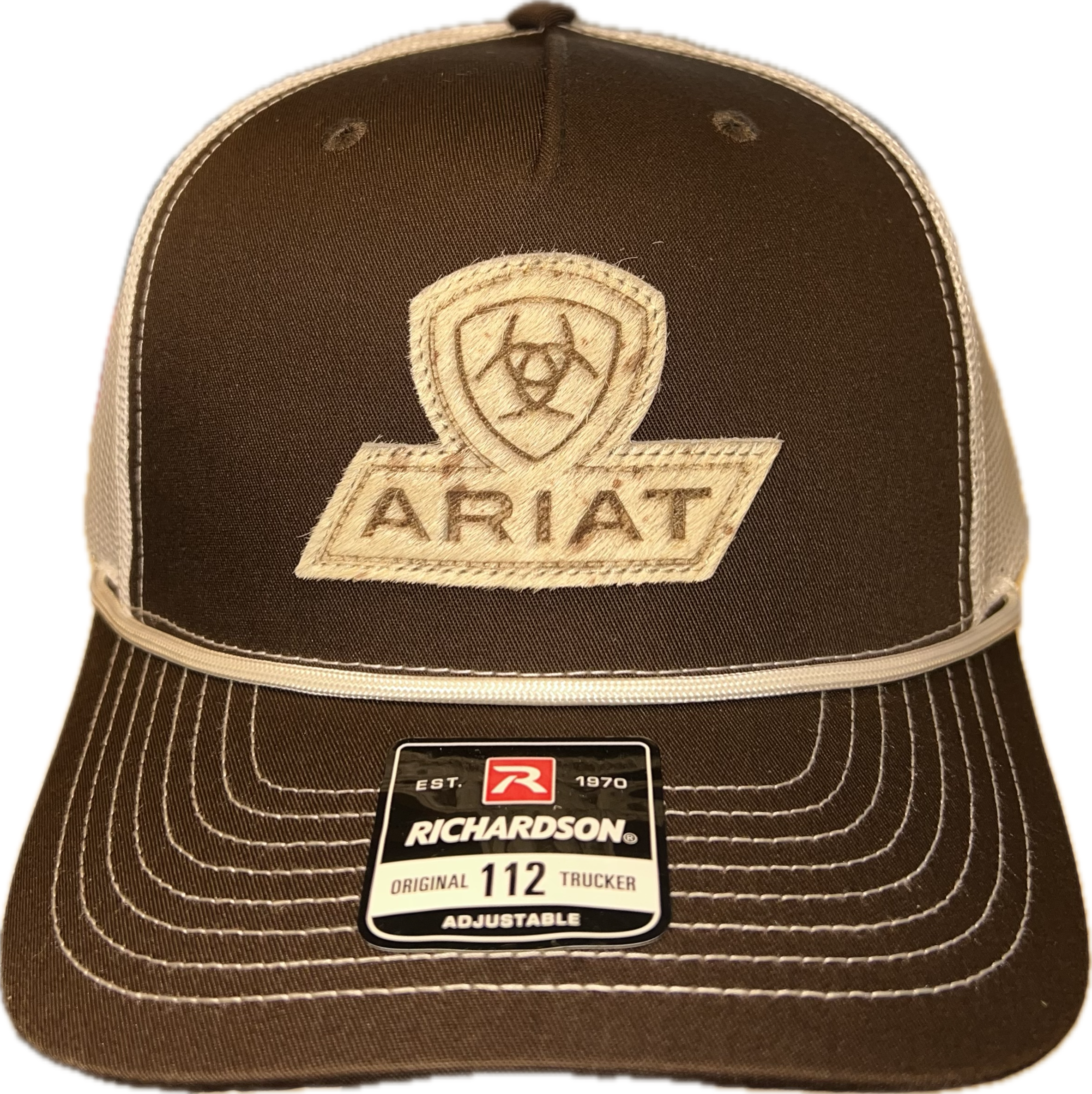 Ariat Brown Calf Hair Mesh Back Ball Cap-A300095202