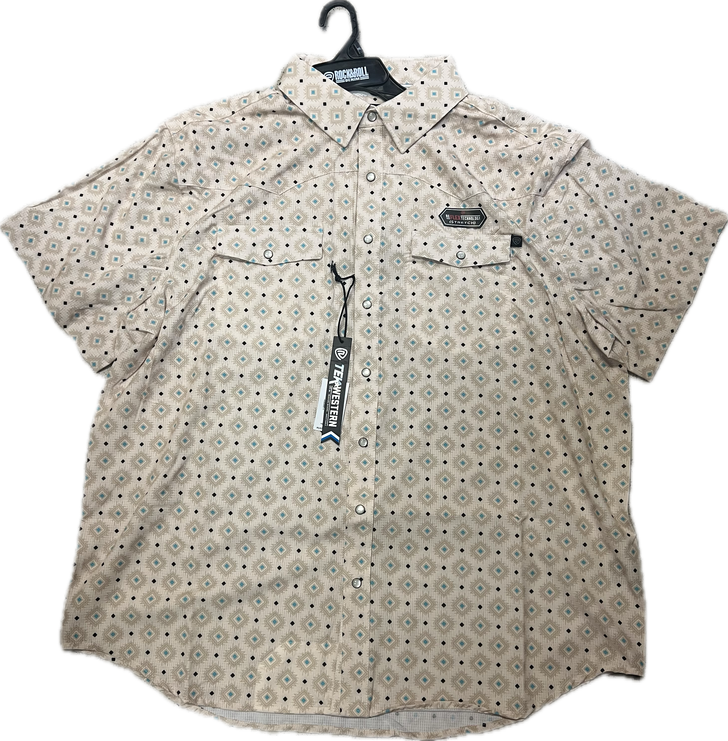 Rock n Roll Men's Short Sleeve Geo Print Tek Shirt-GEOTEK