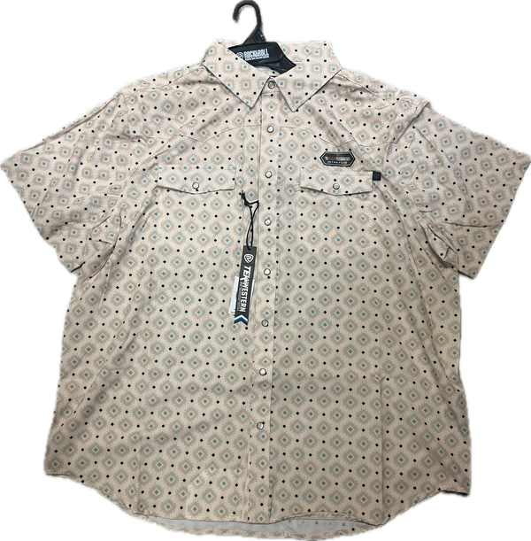 Rock n Roll Mens Short Sleeve Geo Print Tek Shirt-GEOTEK