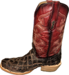 Corral Men's Brown-Red Piraucu Fish Embroidery Horseman Toe - A4536