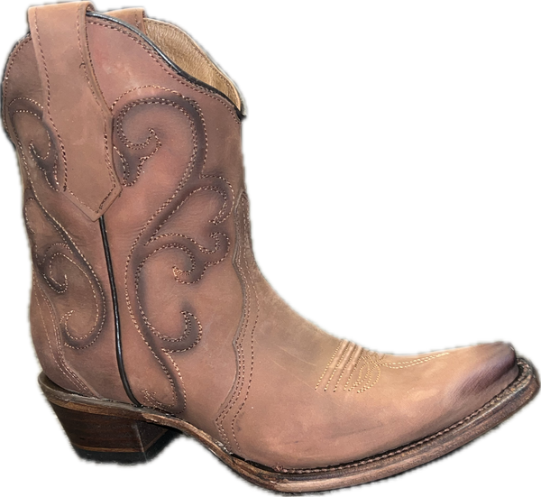 Circle G Ladies Ladies Cinnamon Embroidery Ankle Boot L6092