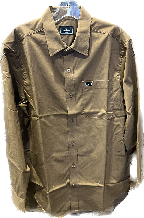 Kimes Ranch Men's Linville Long Sleeve Dress Shirt - Taupe