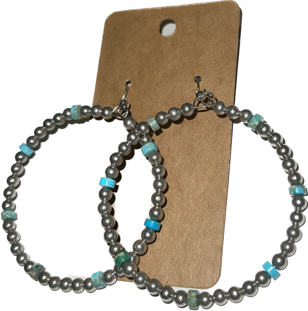 The Bijoux Fab Silver Beaded and Turquoise Stone