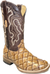 Cowtown Men's Tan Fish Skin Print Boots Q157