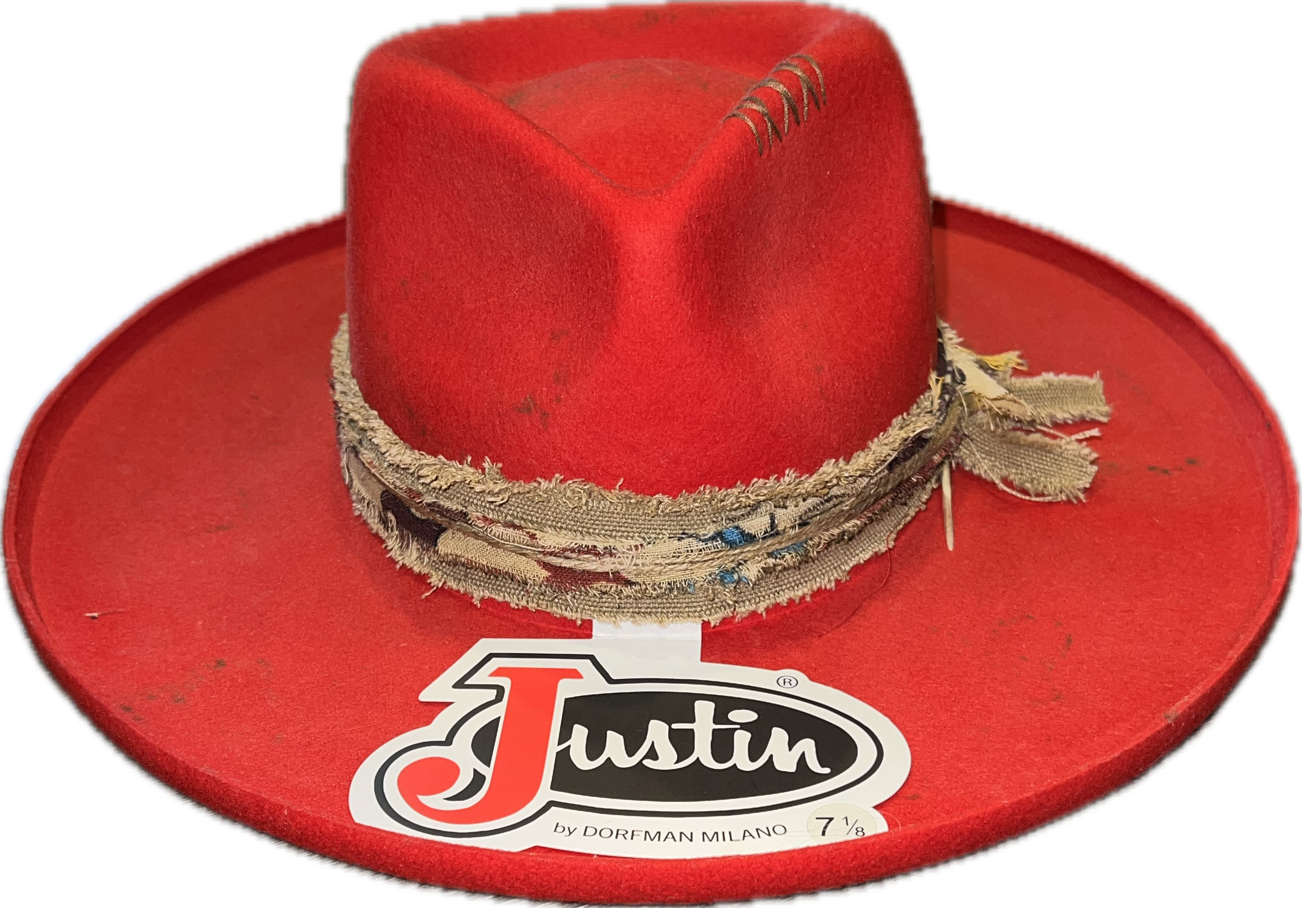 Justin Ladies Red Vintage Collection Flat Brim-JF0299JLNE40RED