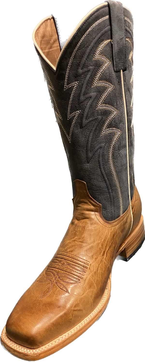 Stetson Men's Blue and Brown Leather Boot - Burnish Brown / Blue - 12-020-8600-4121