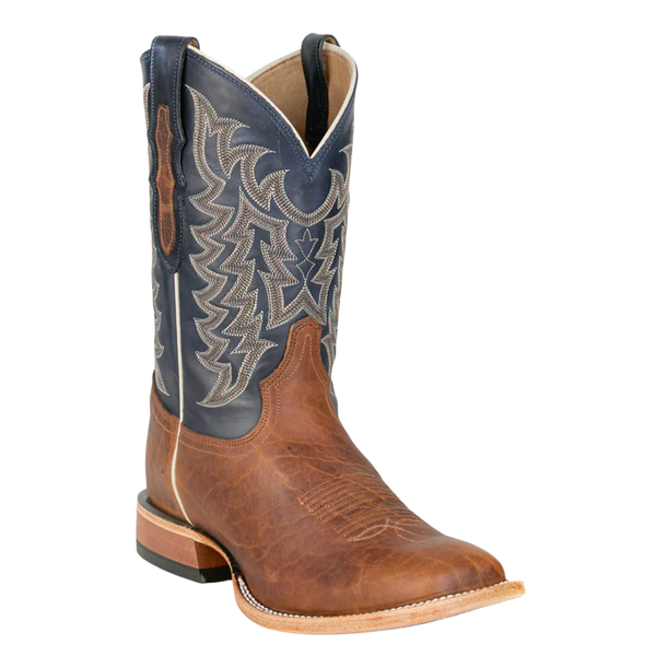 Tony Lama Men's Alfredo Chocolate Bison & Blue Boots - HE6401