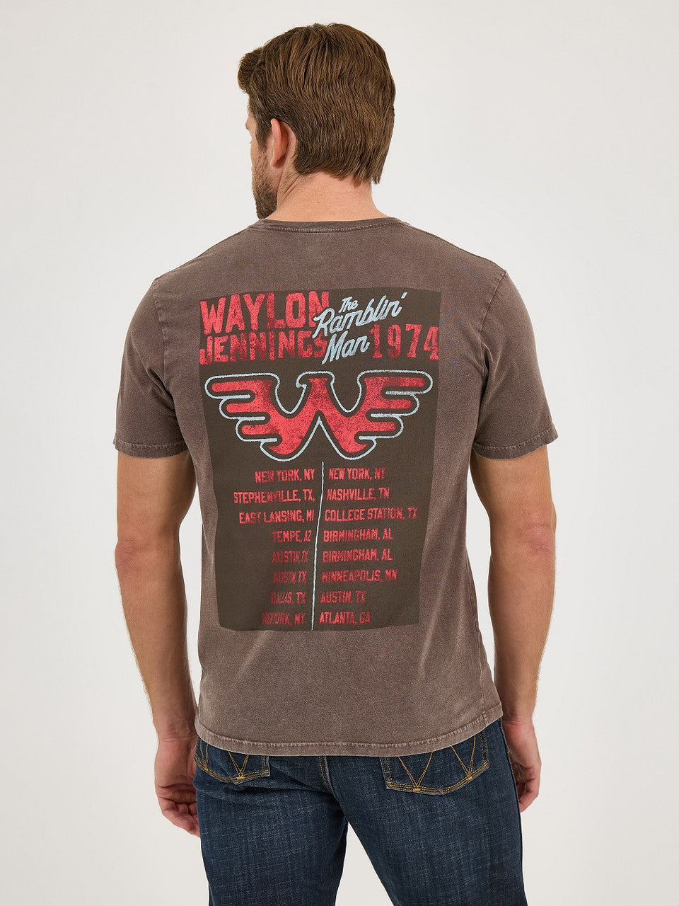 Wrangler Men's Brown Waylon Jennings TShirt-112361068
