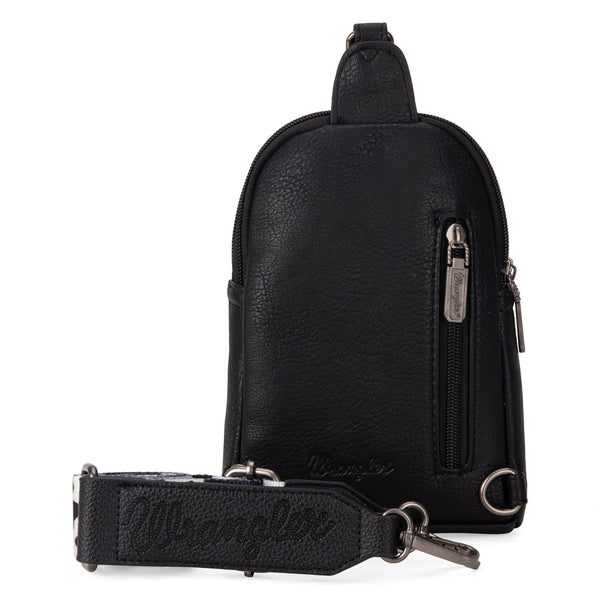 Wrangler Cow Print Crossbody Sling Chest Bag-WG133-210BK