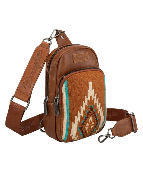 Wrangler Southwestern Brown Crossbody Purse-WG174-210BR