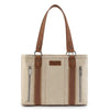 Wrangler Beige Braided Whipstitch Zippered Tote-WG217-2002BG